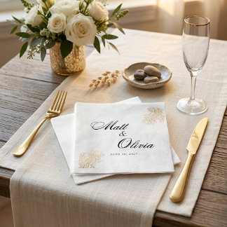 Ivory Coast Coastal Wedding Napkins Editable