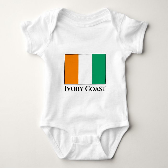Ivory Coast Flag Baby Bodysuit (Front)