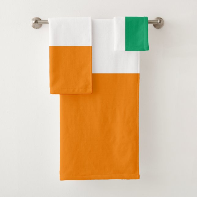 Ivory Coast Flag Bath Towel Set (Insitu)