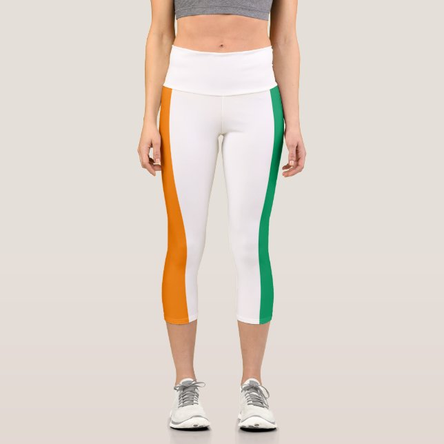 Ivory Coast Flag Capri Leggings (Front)