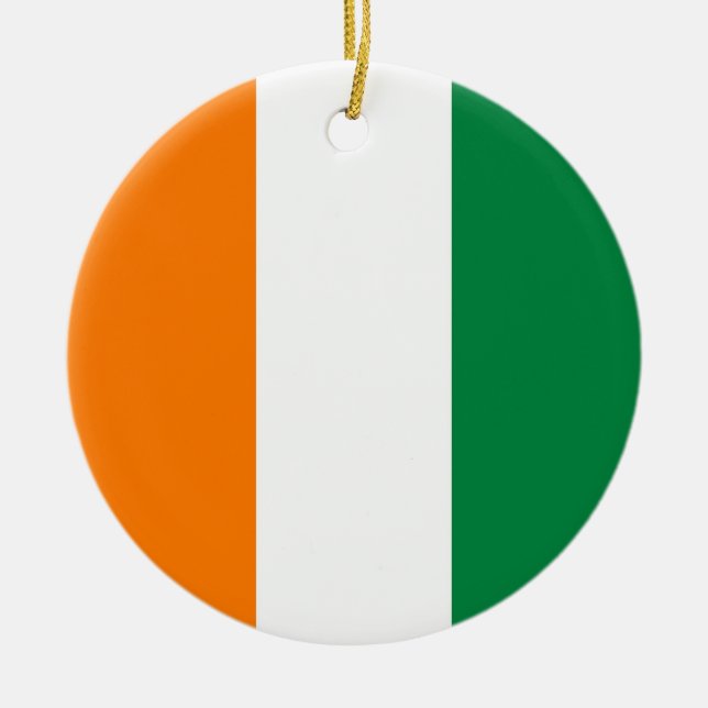 Ivory Coast flag Ceramic Ornament (Front)