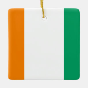 Ivory Coast Flag Ceramic Ornament