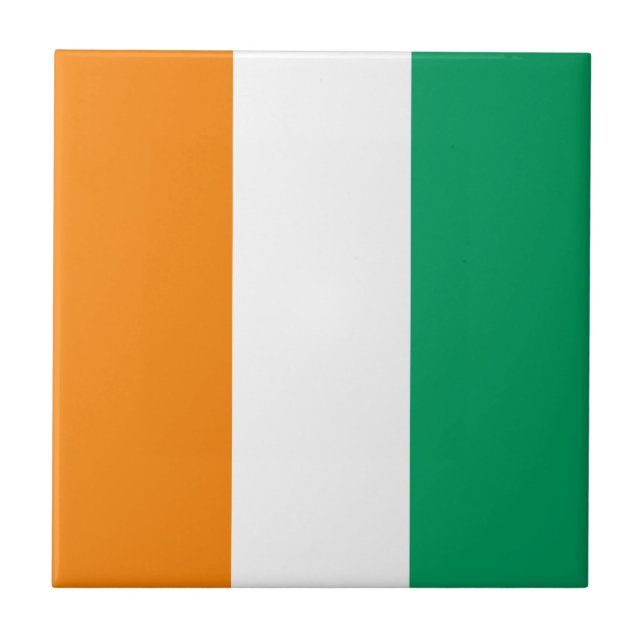 Ivory Coast Flag Ceramic Tile (Front)