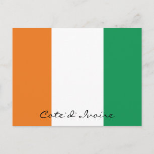 Ivory Coast flag colours postcard