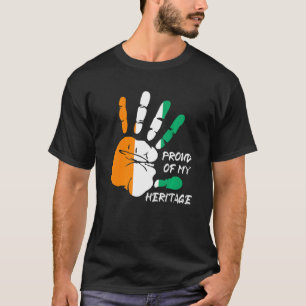 Ivory Coast Flag Finger Handprint Africa T-Shirt