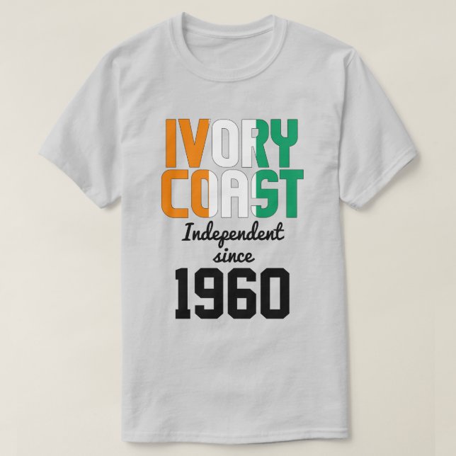 Ivory Coast Flag Independence Celebration T-Shirt (Design Front)