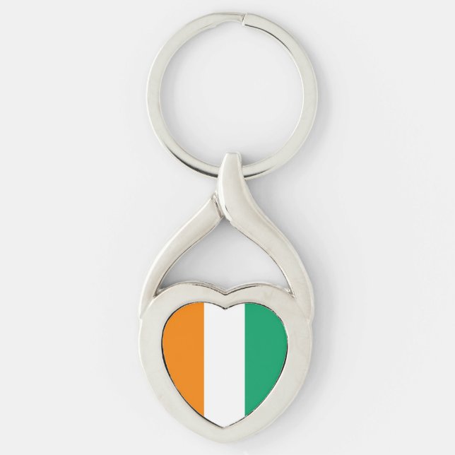 Ivory Coast Flag Key Ring (Front)