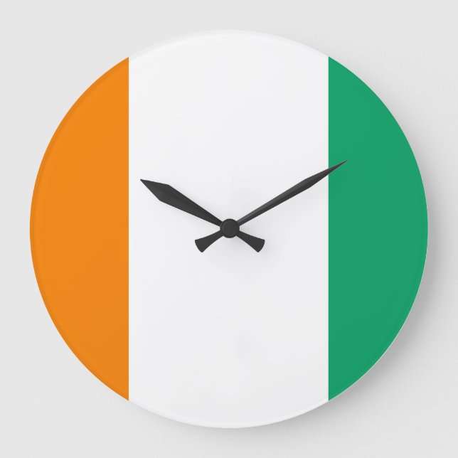 Ivory Coast Flag Large Clock (Front)