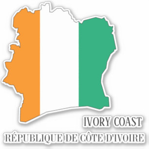 Ivory Coast Flag Map Patriotic