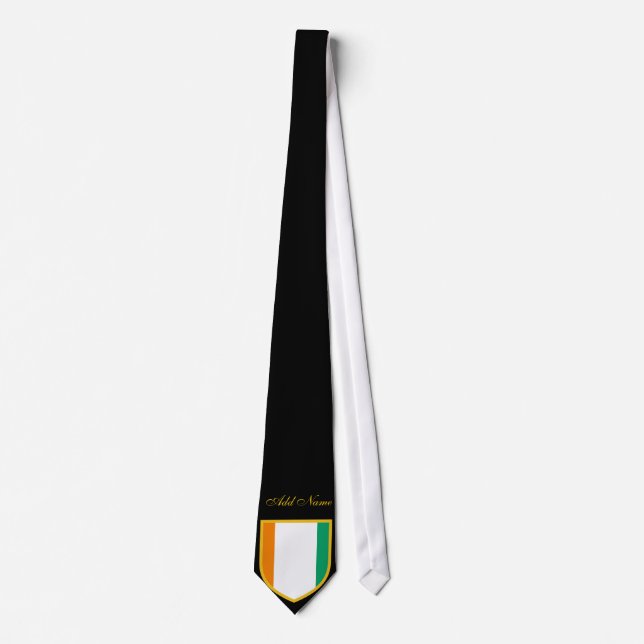 Ivory Coast Flag Personalised Add your name Tie (Front)