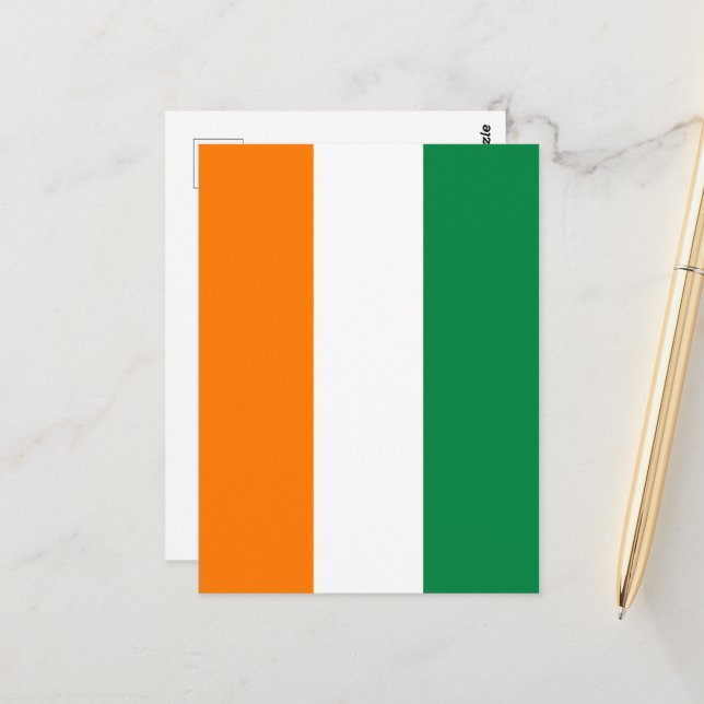 Ivory Coast flag Postcard (Front/Back In Situ)