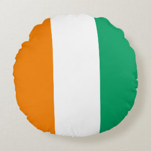 Ivory Coast Flag Round Cushion