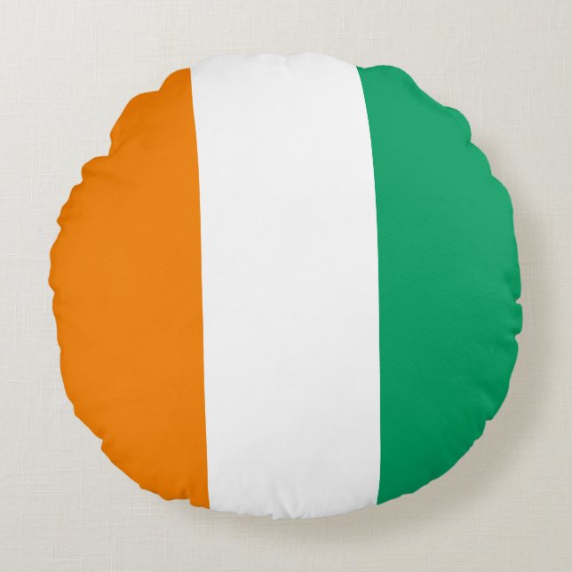 Ivory Coast Flag Round Cushion (Front)