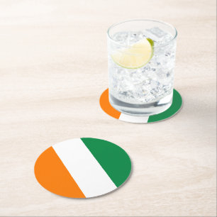 Ivory Coast flag Round Paper Coaster