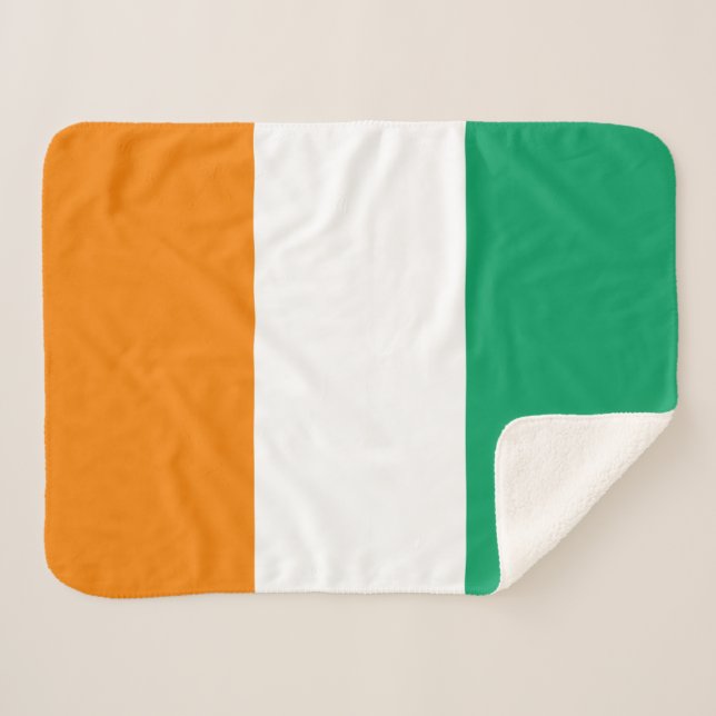 Ivory Coast Flag Sherpa Blanket (Front (Horizontal))