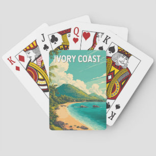 Ivory Coast Illustration Travel Art Vintage Playing Cards