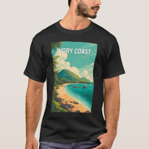 Ivory Coast Illustration Travel Art Vintage T-Shirt
