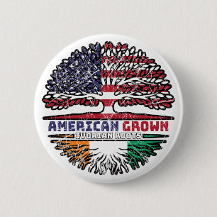 Ivory Coast Ivorian American USA Tree Roots Flag 6 Cm Round Badge