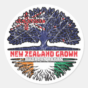 Ivory Coast Ivorian New Zealander New Zealand Tree Classic Round Sticker