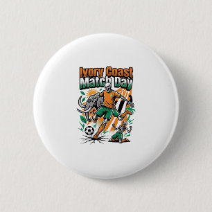 Ivory Coast Match Day Skeleton Striker Nations Cou 6 Cm Round Badge