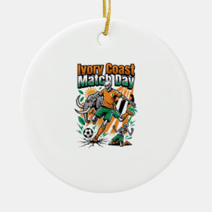Ivory Coast Match Day Skeleton Striker Nations Cou Ceramic Ornament