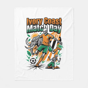Ivory Coast Match Day Skeleton Striker Nations Cou Fleece Blanket