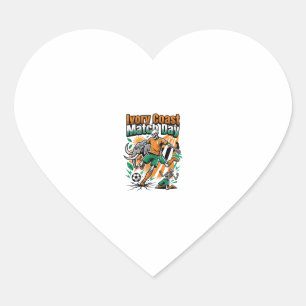 Ivory Coast Match Day Skeleton Striker Nations Cou Heart Sticker