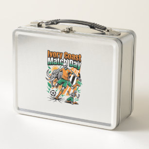 Ivory Coast Match Day Skeleton Striker Nations Cou Metal Lunch Box