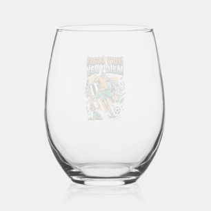 Ivory Coast Match Day Skeleton Striker Nations Cou Stemless Wine Glass
