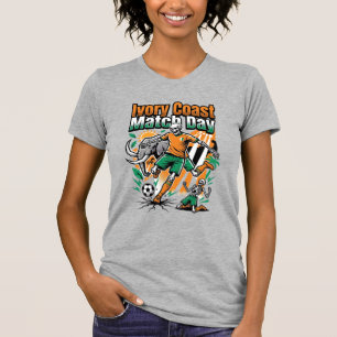 Ivory Coast Match Day Skeleton Striker Nations Cou T-Shirt