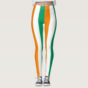Ivory Coast National Flag Colours Vertical Striped Leggings