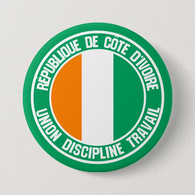 Ivory Coast Round Emblem 7.5 Cm Round Badge (Front)