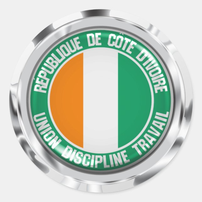 Ivory Coast Round Emblem Classic Round Sticker (Front)