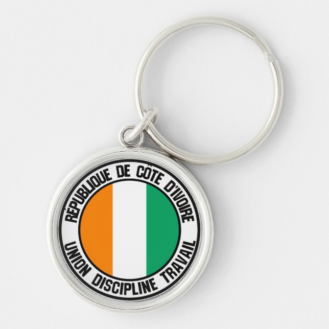 Ivory Coast Round Emblem Key Ring (Front)