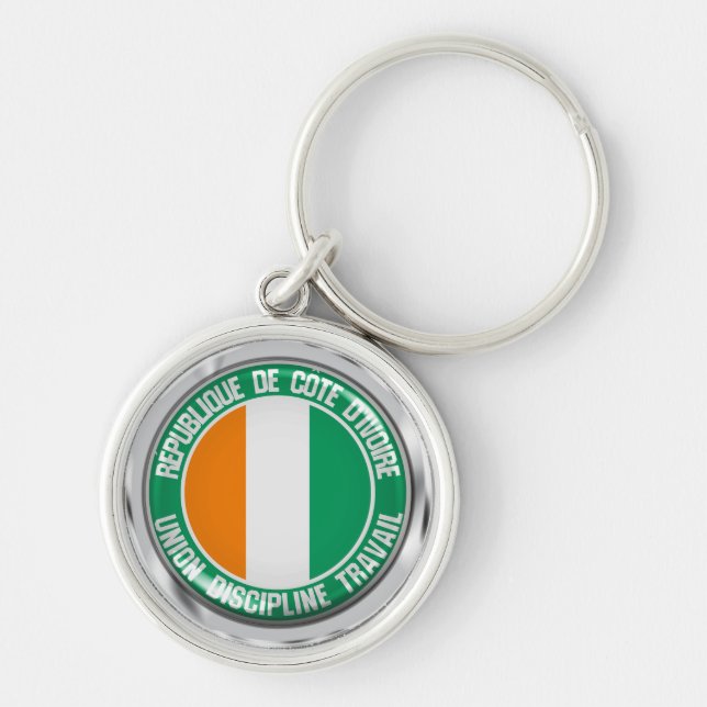 Ivory Coast Round Emblem Key Ring (Front)