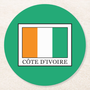 Ivory Coast Round Paper Coaster