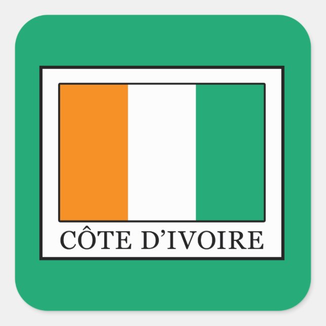 Ivory Coast Square Sticker (Front)