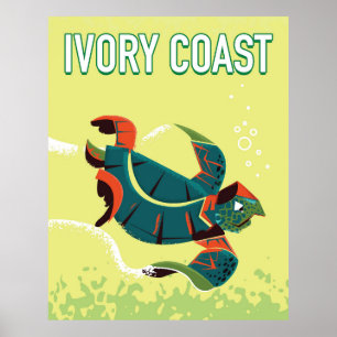 Ivory coast vintage travel poster