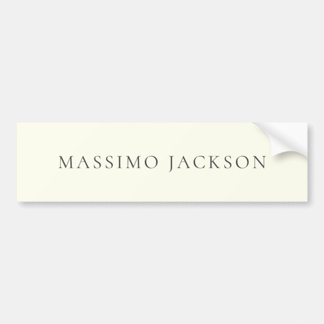 Ivory Color Minimalist Plain Modern Aesthetic Bumper Sticker (Front)