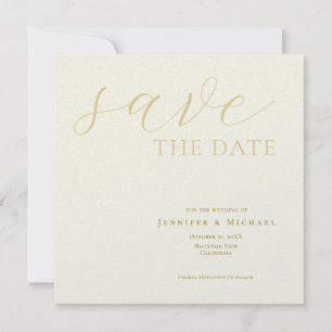 Ivory Color Professional Minimalist Modern Plain Save The Date