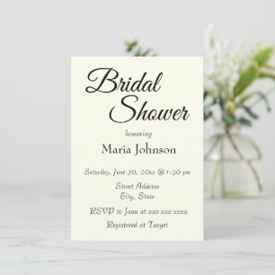 Ivory Color Simple Style Bridal Shower Invitation
