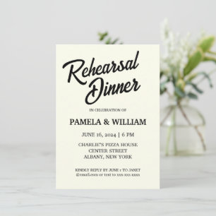 Ivory Color Wedding Rehearsal Dinner Invitation
