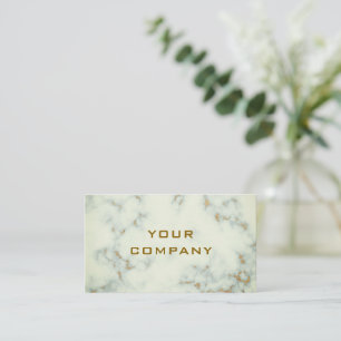 Ivory Colour Gold Marble Golden Text Business Card