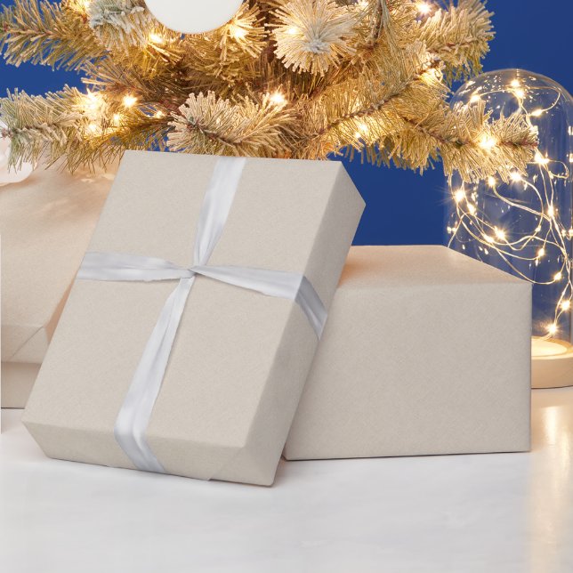 Ivory Colour Linen Texture Wrapping Paper (Holidays)