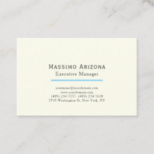 Ivory Colour Plain Modern Minimalist Business Card