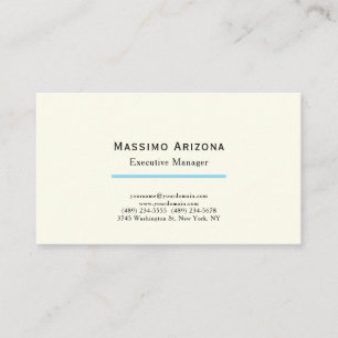 Ivory Colour Plain Modern Minimalist Business Card