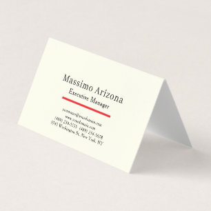 Ivory Colour Plain Modern Minimalist Business Card