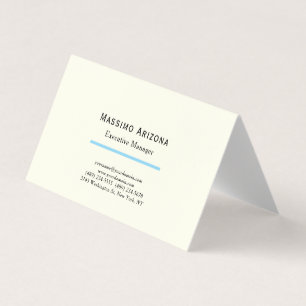 Ivory Colour Plain Modern Minimalist Business Card