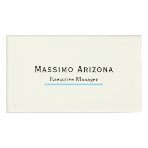 Ivory Colour Plain Modern Minimalist  Name Tag