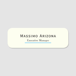 Ivory Colour Plain Modern Minimalist  Name Tag